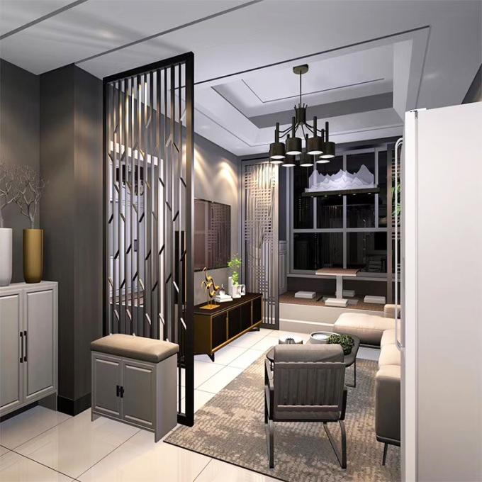 अमेरिकन स्टाइल लेजर कटिंग गोल्ड स्टेनलेस स्टील स्क्रीन कमरे विभाजन घर के लिए होटल रेस्तरां 2