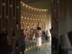 वाइन डिस्प्ले रैक प्राइवेट प्लेटिंग टाइटेनियम ब्लैक कलर स्टेनलेस स्टील वाइन कैबिनेट