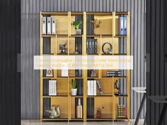 रंगीन शैंपेन सोना स्टेनलेस स्टील धातु प्रदर्शन कैबिनेट Hariline JIS 304 पहनने के लिए प्रतिरोधी