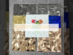 दीवार सजावट के लिए स्टेनलेस स्टील मोज़ेक टाइलें 300x300 मिमी दर्पण बड़े अनाज स्टीरियो पृष्ठभूमि ईंट मोज़ेक