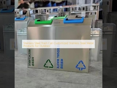 स्टेनलेस स्टील कचरा डिब्बा अनुकूलित स्टेनलेस स्टील धातु उत्पाद आउटडोर के लिए