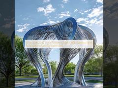 बाहरी सजावट के लिए सिल्वर गोल्ड ग्रे रंग पाउडर लेपित 316L स्टेनलेस स्टील की मूर्ति