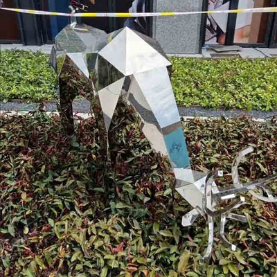 आईएसओ पशु मिरर पॉलिश स्टेनलेस स्टील मूर्तियां चांदी