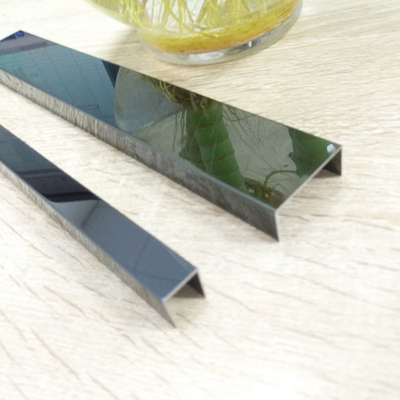 SS316 201 430 Black Steel U Channel Tile Trim For Interior Decoration