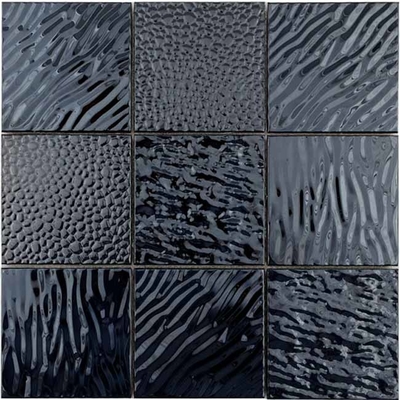 Embossed Stainless Steel Mosaic Tiles For Kitchen 30x30cm