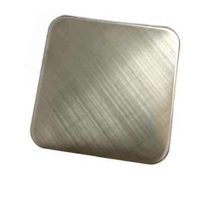 अच्छा दाम चीनी से हॉट सेलिंग क्रॉस हेयरलाइन 45 डिग्री प्लैटिनम स्लिवर अनुकूलित आकार स्टेनलेस स्टील कलर प्लेट ऑनलाइन