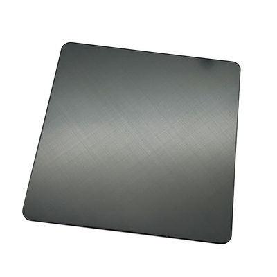 अच्छा दाम सुपर ब्लैक स्टेनलेस स्टील शीट्स 45 क्रॉस हेयरलाइन खत्म 304 रंगीन स्टेनलेस शीट्स कैबिनेट के लिए पीवीडी लेपित ऑनलाइन