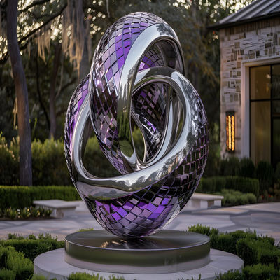 Colour Silver Polished 304 Stainless Steel Outdoor Sculpture For Office Building