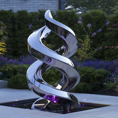 Colour Silver Polished 304 Stainless Steel Outdoor Sculpture For Office Building