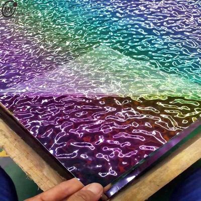 अच्छी कीमत विभिन्न रंगों का जल लहर दर्पण सतह 8k सजावट स्टेनलेस स्टील शीट ऑनलाइन