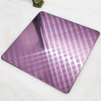 Grade 304 Cross Hairline Rose Red Color Stainless Steel Sheet Wall Decoration