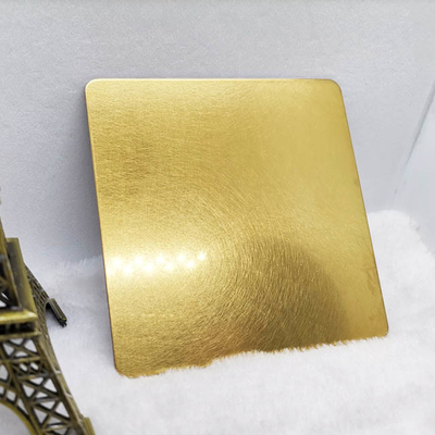 JIS304 Gold Hairline Coloured Stainless Steel Sheet 3mm