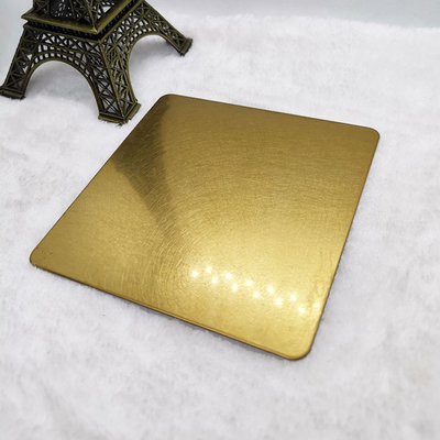 JIS304 Gold Hairline Coloured Stainless Steel Sheet 3mm