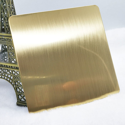 Twill Brushed Zr-Brass Color Stainless Steel Sheet PVD Plating Titanium
