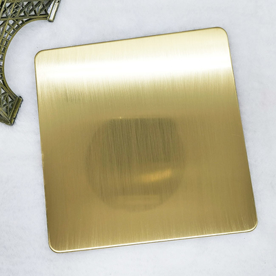Twill Brushed Zr-Brass Color Stainless Steel Sheet PVD Plating Titanium