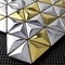 दीवार की सजावट के लिए 3D शंकु त्रिकोणीय स्टेनलेस स्टील मोज़ेक टाइल JIS सिल्वर गोल्ड