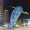 व्हेल मछली मॉडलिंग कला आउटडोर स्टेनलेस स्टील मूर्तियां एआईएसआई एएसटीएम 201 प्रकाश के साथ