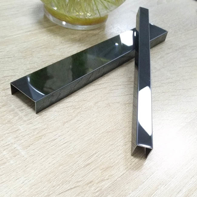 SS316 201 430 Black Steel U Channel Tile Trim For Interior Decoration