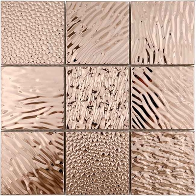 Embossed Stainless Steel Mosaic Tiles For Kitchen 30x30cm