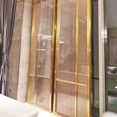 अच्छा दाम W450mm H2800mm इंडोर स्टेनलेस स्टील स्क्रीन पार्टीशन डेकोरेटिव मेटल पैनल्स हेयरलाइन ऑनलाइन