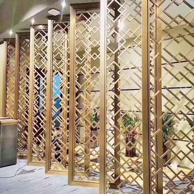 सोना गुलाब सोना काला कांस्य प्राचीन हेयरलाइन ब्रश्ड फोल्डेबल स्पा रूम स्टेनलेस स्टील डिवाइडर पैनल विभाजन स्क्रीन