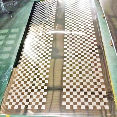 सिंपल स्टाइल Etched मिरर 8K गोल्ड कलर स्टेनलेस स्टील शीट