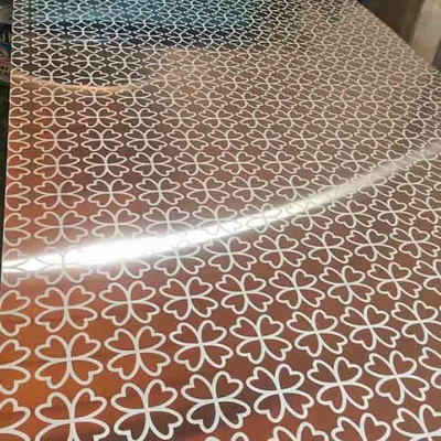 सजावट के लिए कस्टम पैटर्न Etched मिरर 8K रंग स्टेनलेस स्टील शीट