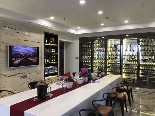 अच्छी कीमत होम लक्ज़री स्टेनलेस स्टील ग्लास वाइन स्टोरेज कैबिनेट कंप्रेसर वाइन कैबिनेट ऑनलाइन