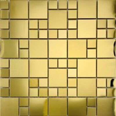 अच्छा दाम घर, होटल के डाइनिंग रूम को सजाने के लिए 48*48MM सुंदर स्टेनलेस स्टील स्क्वायर मेटल मोज़ेक ऑनलाइन