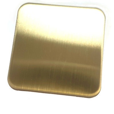 अच्छा दाम शैंपेन गोल्ड कलर ब्रश हेयरलाइन फिनिश 201J1 एंटी फिंगर प्रिंट के साथ स्टेनलेस स्टील शीट ऑनलाइन