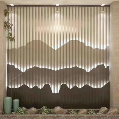 Customized Mountain Hill Brass Brown 304 Stainless Steel Screen For Entrance