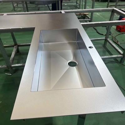 अच्छा दाम फैक्टरी 304 हेयरलाइन ब्रश किए गए इम्बोस्ड बीडब्लास्टिंग रसोई डेस्कटॉप के लिए स्टेनलेस स्टील शीट ऑनलाइन
