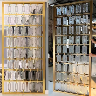 अच्छा दाम रंगीन सोना हेयरलाइन ब्रश दर्पण कांच सम्मिलित मिश्रण 304 स्टेनलेस स्टील कमरे विभाजक स्क्रीन विभाजन ऑनलाइन