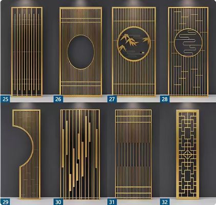 अच्छा दाम अनुकूलित डिजाइन 304 धातु स्टेनलेस स्टील लिविंग रूम प्रवेश द्वार फ़ोयर स्क्रीन विभाजन सजावट के लिए ऑनलाइन