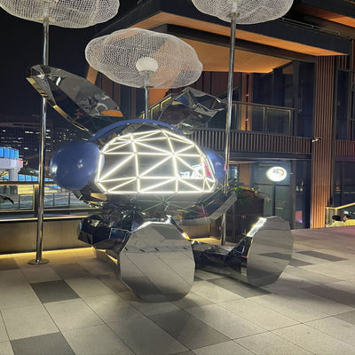 अच्छा दाम बाहरी सार्वजनिक सजावट कला कस्टम डिजाइन एलईडी स्टेनलेस स्टील मूर्तिकला ऑनलाइन