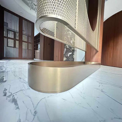 अच्छा दाम प्राचीन रंग 304 गुलाबी सोना साटन ब्रश हेयरलाइन लेजर स्टेनलेस स्टील धातु स्क्रीन विभाजन विभाजक मूर्तिकला ऑनलाइन