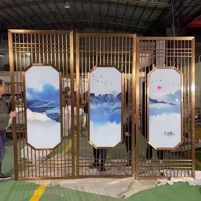 अच्छा दाम धातु आधुनिक डिजाइन हेयरलाइन स्टेनलेस स्टील निजी विभाजन स्क्रीन लिविंग रूम ऑनलाइन