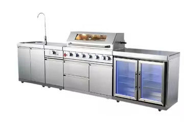 अच्छा दाम एंटी-क्रैच काउंटरटॉप मेटल डिस्प्ले कैबिनेट आउटडोर रसोई घर के आँगन के लिए ऑनलाइन