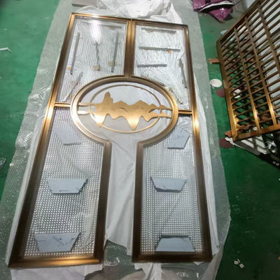 अच्छा दाम आधुनिक डिजाइन खोखली धातु गुलाब सोने स्टेनलेस स्टील विभाजन और विभाजक पीवीडी कोटिंग निजी कमरा ऑनलाइन