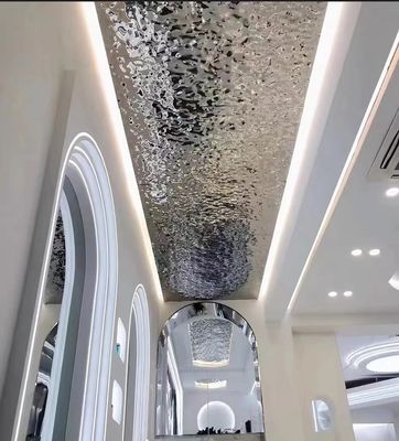 Silver Multi Color 316L 1.2MM Thickness Mirror Wave Water Ripple Stainless Steel Panels With Honeycomb