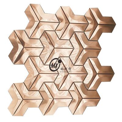 201 304 GOLD Mirror Stainless Steel Mosaic Tiles For Interior And Exterior Decoration