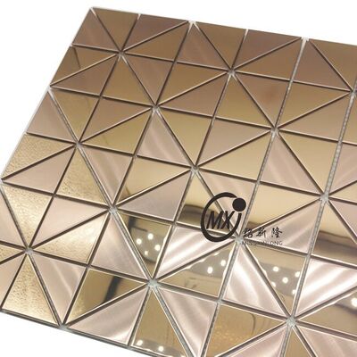 अच्छी कीमत European & American Style Export-Grade Metal Mosaic Stainless Steel Mosaic Waterproof Wall Material For Bathroom Vanity Area ऑनलाइन