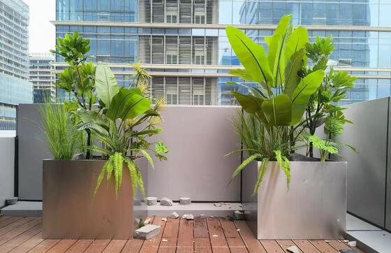 अच्छा दाम अनुकूलित उत्कीर्ण स्टेनलेस स्टील प्लांटर बॉक्स कस्टम टेक्स्ट/पैटर्न के साथ ऑनलाइन