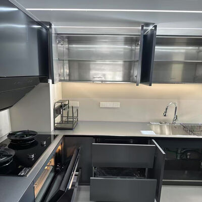 अच्छा दाम आउटडोर के लिए स्टेनलेस स्टील रसोई कैबिनेट अनुकूलन योग्य आकार आधुनिक शैली सिंक दराज स्लाइड और भंडारण सामान के साथ ऑनलाइन