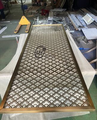 Slim Design Stainless Steel Screen Partition with PVD Plating Titanium and Mirror 8k Polish for Decorative Space Divider