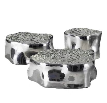 हस्तनिर्मित मिरर गोल्ड स्टेनलेस स्टील OEM ODM डिज़ाइन कॉफी टेबल सेट आधुनिक नेस्टिंग साइड टेबल लिविंग रूम फर्नीचर