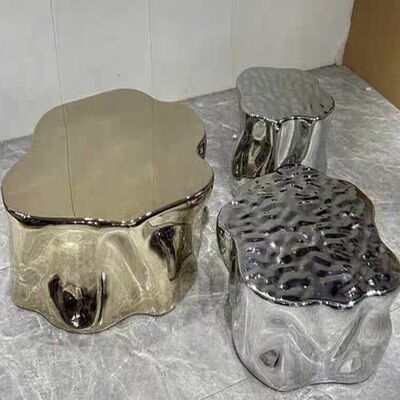 अच्छा दाम लाइट लग्जरी इलेक्ट्रोप्लेटेड हॉलो क्लाउड 201 304 मिरर/पॉलिश स्टेनलेस स्टील कॉफी टेबल ऑनलाइन