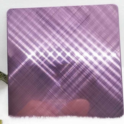 Grade 304 Cross Hairline Rose Red Color Stainless Steel Sheet Wall Decoration