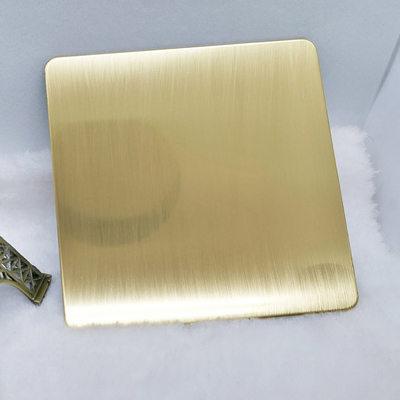 Twill Brushed Zr-Brass Color Stainless Steel Sheet PVD Plating Titanium