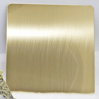 Twill Brushed Zr-Brass Color Stainless Steel Sheet PVD Plating Titanium